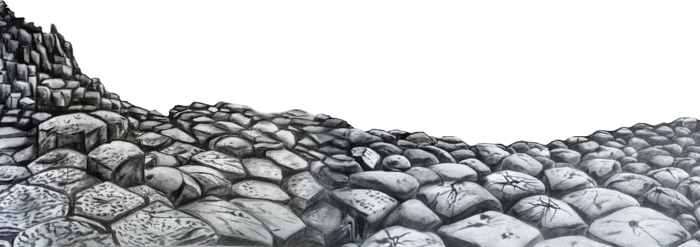 CausewaySoft Hero Image - Pencil hand drawn Giants Causeway